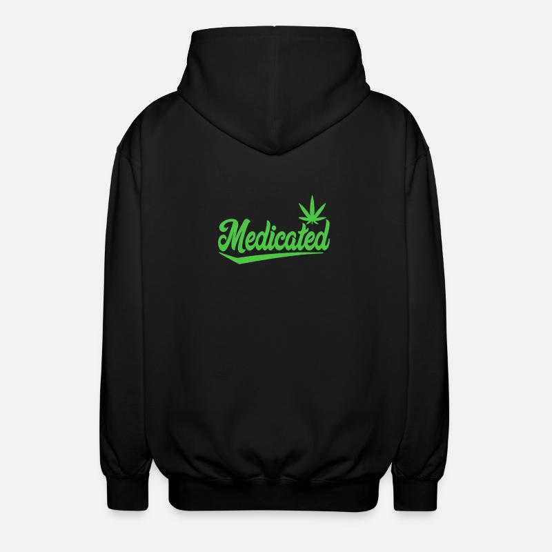 Medicated Script with Leaf | 420 Chill Vibes - Unisex Hooded Jacket - black