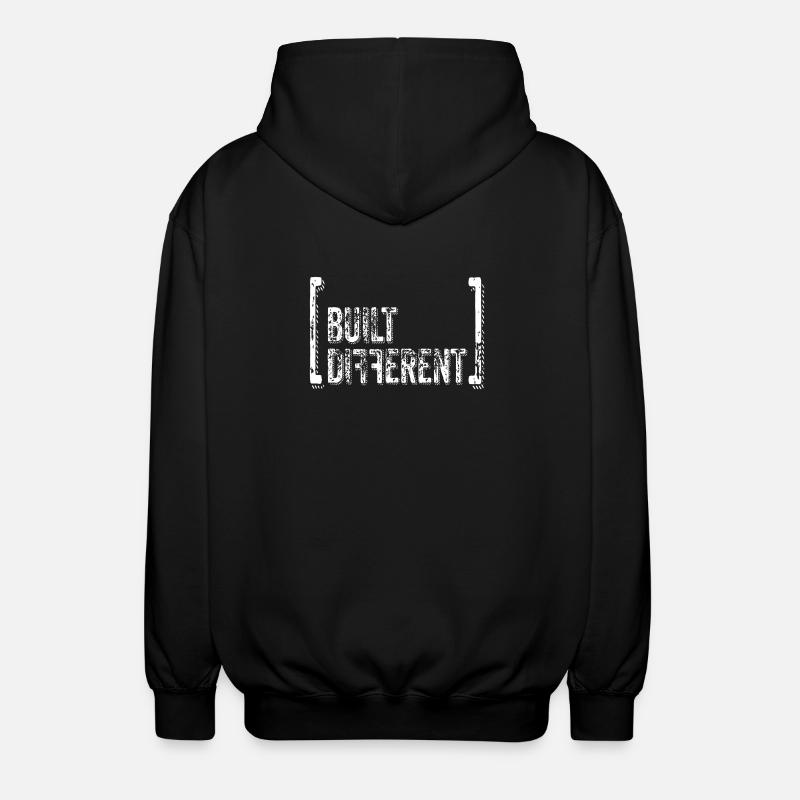 Built Different Distressed Quote - Unisex Kapuzenjacke - Schwarz