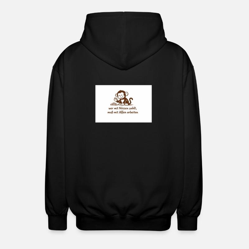 Arbeiteraffe_mit_Erdnuessen - Unisex Kapuzenjacke - Schwarz