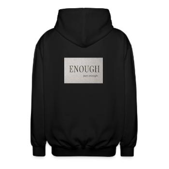 Genug – gerade genug - Unisex Kapuzenjacke - Schwarz - Hinten - AI Model Male 185 light (185cm)