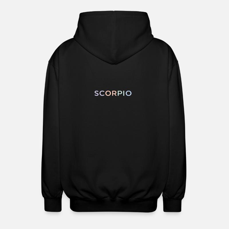 Pastel Scorpio Glyphs - Unisex Hooded Jacket - black