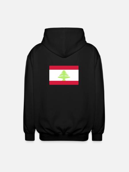Lebanon T-shirt flag Flag - Unisex Hooded Jacket - black