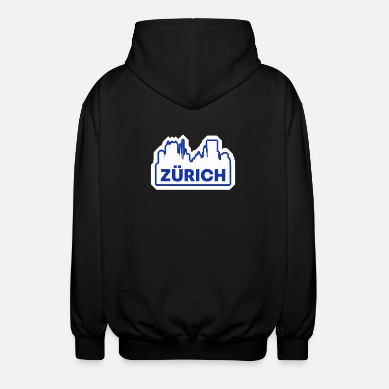 Impression du logo Zurich Skyline - Veste à capuche unisexe - noir