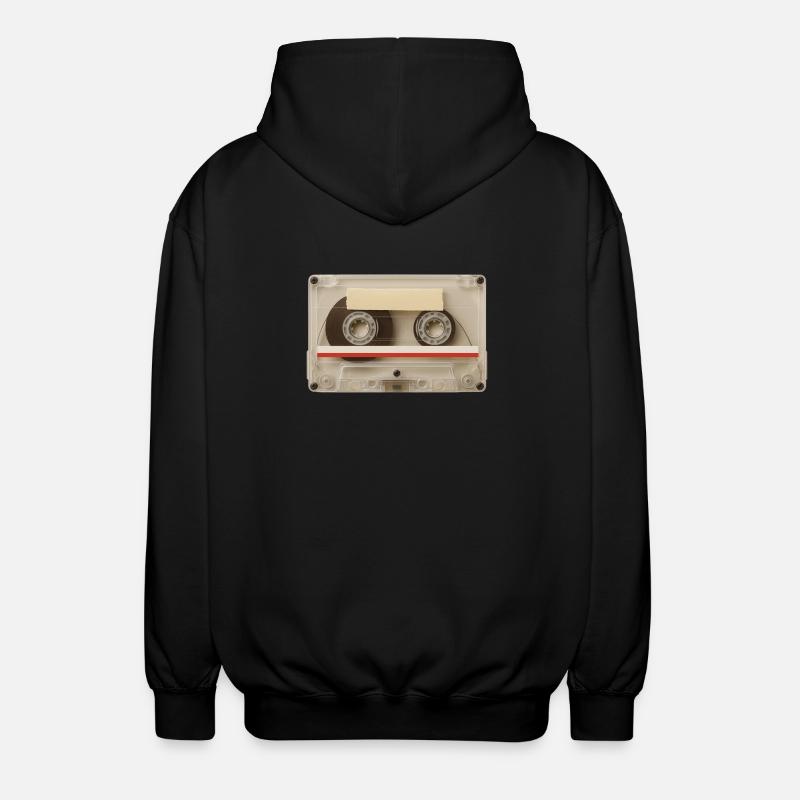 Transparente Kassette – Retro Mixtape - Unisex Kapuzenjacke - Schwarz