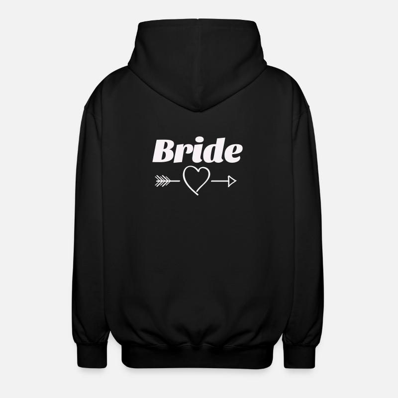 Bridal Heart Arrow Design - Unisex Hooded Jacket - black