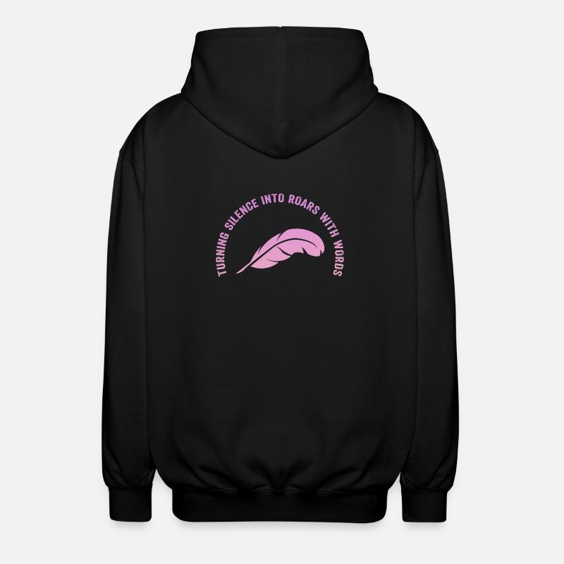 Wortfeder: Stille wird Weg - Unisex Kapuzenjacke - Schwarz
