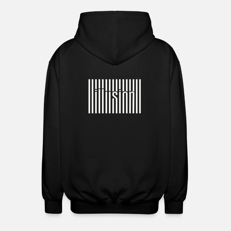 Barcode Illusion - Unisex Hooded Jacket - black