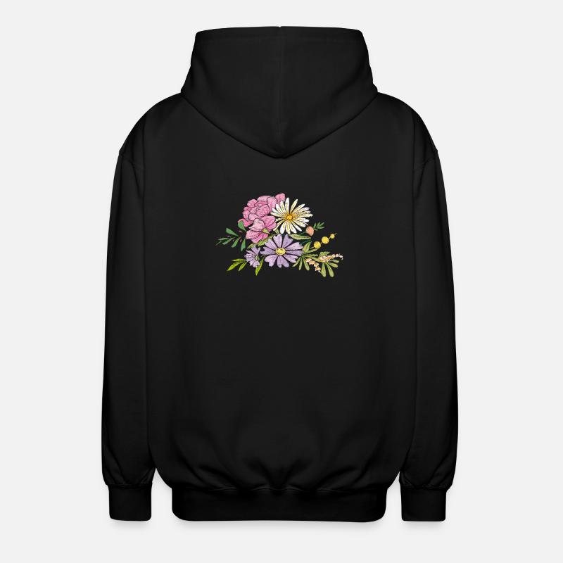 Bouquet de fleurs - Veste à capuche unisexe - noir