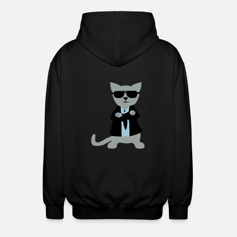 Bodyguard Cat - Unisex Kapuzenjacke - Schwarz