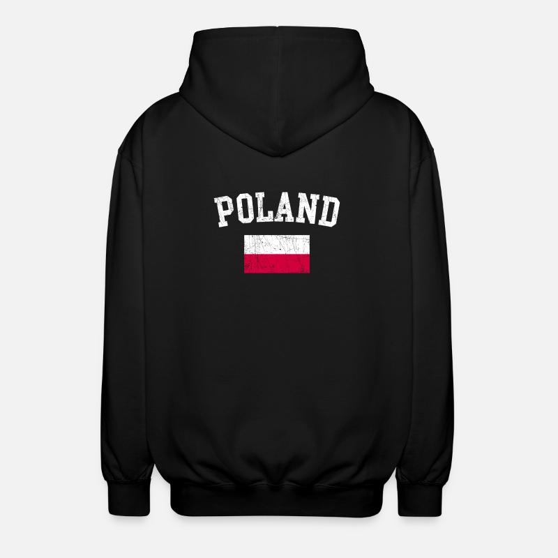 Typografie des polnischen Flaggenbogens - Unisex Kapuzenjacke - Schwarz