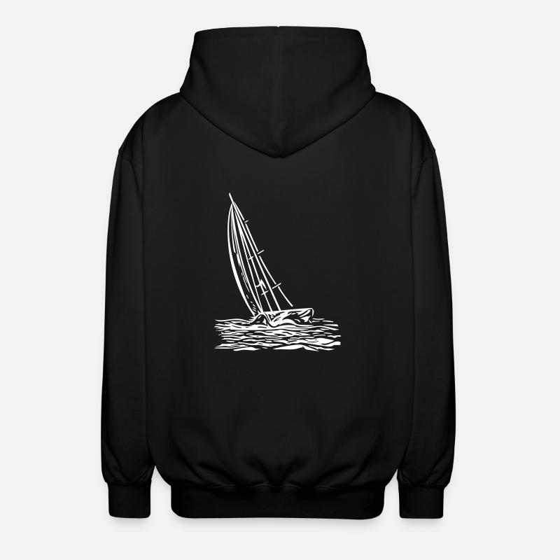Sailboat on the wind - Unisex Hooded Jacket - black