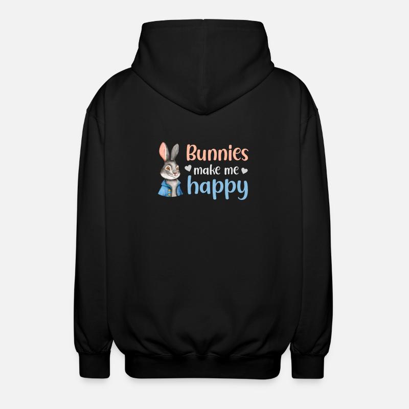 Rabbit Rabbit - Unisex Hooded Jacket - black