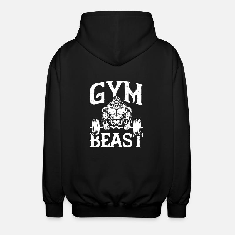 Gorille Gym Bête - Veste à capuche unisexe - noir