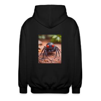super süße australische Tier Redback Spinne - Unisex Kapuzenjacke - Schwarz - Hinten - AI Model Male 185 light (185cm)