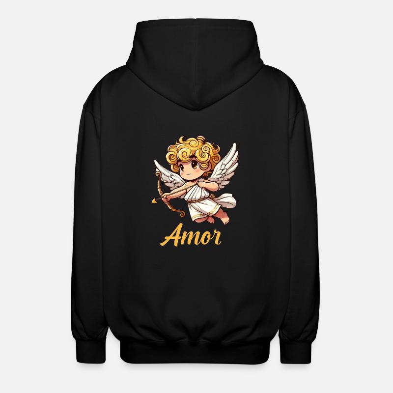 Engel Comic Amor - Unisex Kapuzenjacke - Schwarz