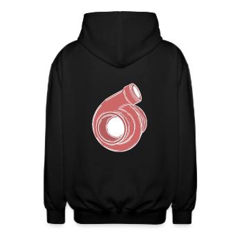 Turbo - Unisex Kapuzenjacke - Schwarz - Hinten - AI Model Male 185 light (185cm)