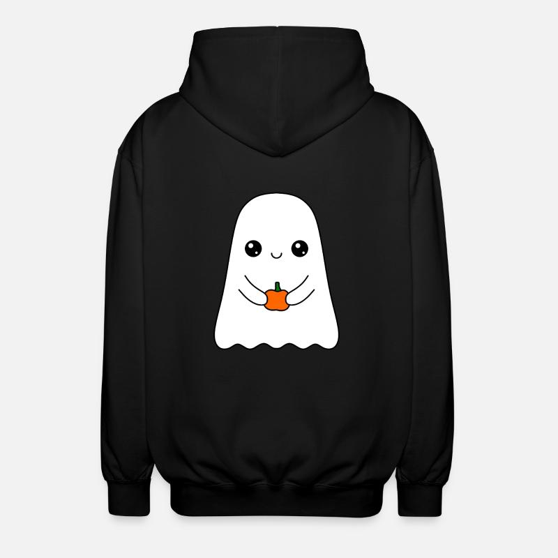 Fantôme mignon avec citrouille - Veste à capuche unisexe - noir