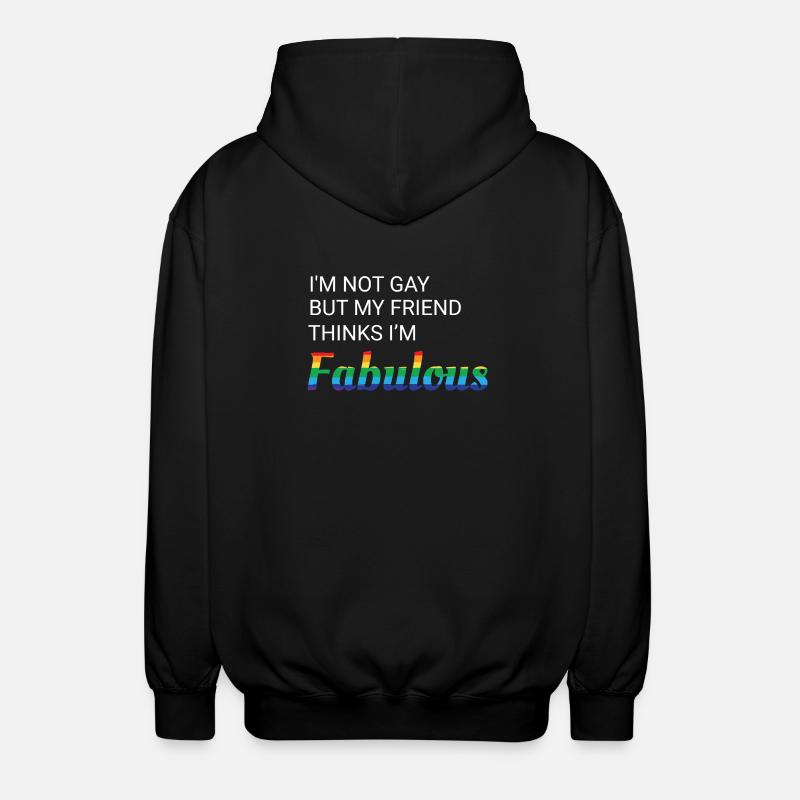 Friendship Pride Rainbow Design - Unisex Hooded Jacket - black