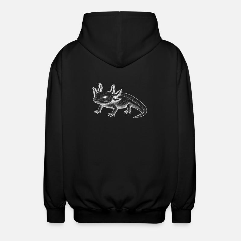 Style de ligne axolotl – Blanc - Veste à capuche unisexe - noir