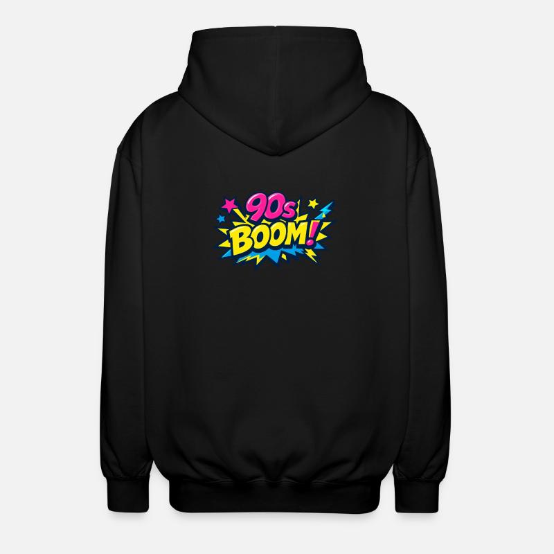 90s Boom Comic Explosion - Unisex Hooded Jacket - black