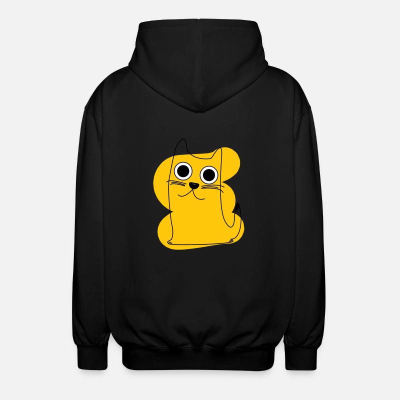 Chat jaune - Veste à capuche unisexe - noir