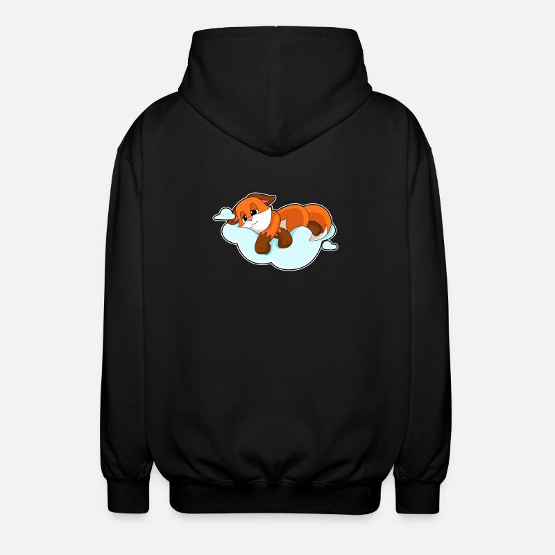 Fox Clouds - Unisex Hooded Jacket - black