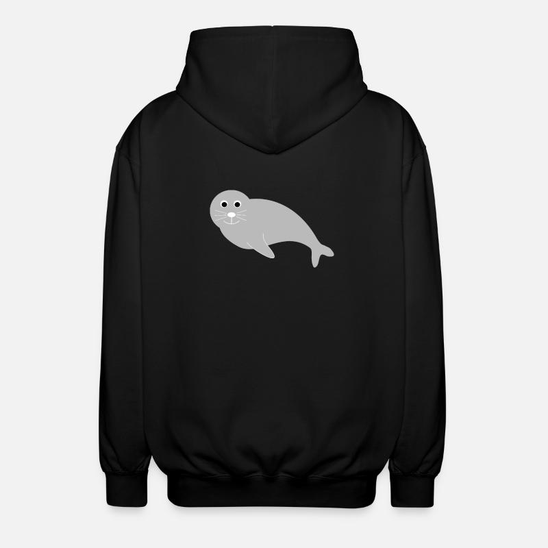 Sceaux, phoques, phoques, phoques animaux - Veste à capuche unisexe - noir