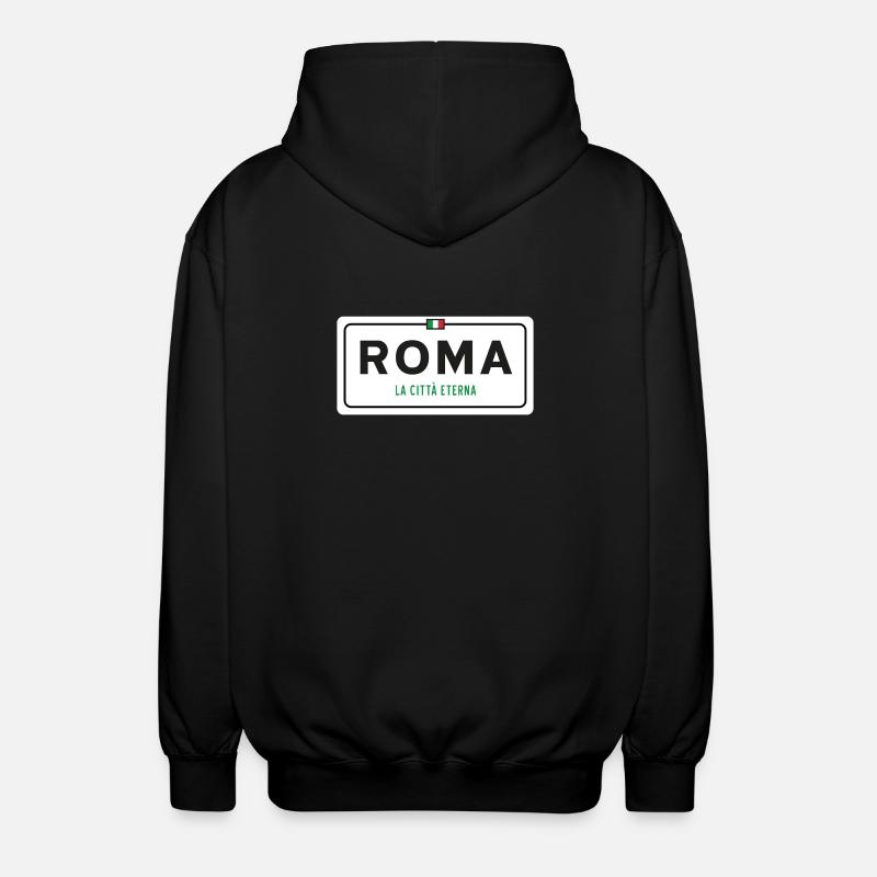 Rom Ortsschild - Unisex Kapuzenjacke - Schwarz