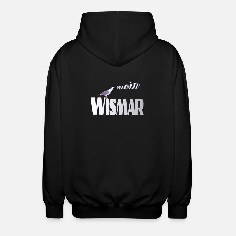 Wismar Möwe & Moin Ostsee - Unisex Kapuzenjacke - Schwarz