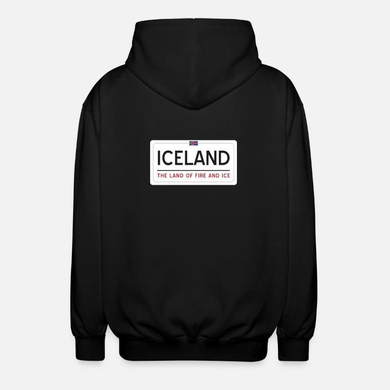 Iceland sign - Unisex Hooded Jacket - black