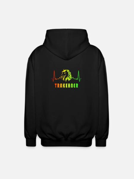 Trakehner Pferde Herzfrequenz Design - Unisex Kapuzenjacke - Schwarz