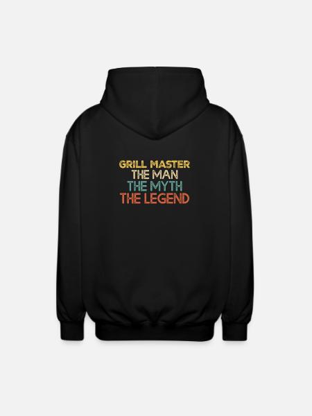 Grill Master Legend Quote - Unisex Hooded Jacket - black