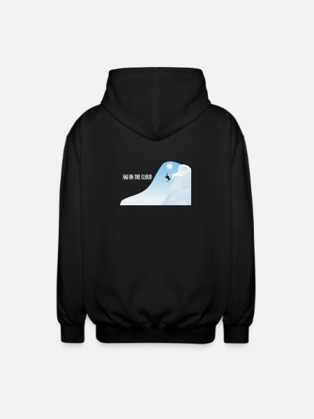 Skiing in the cloud - Unisex Hooded Jacket - black