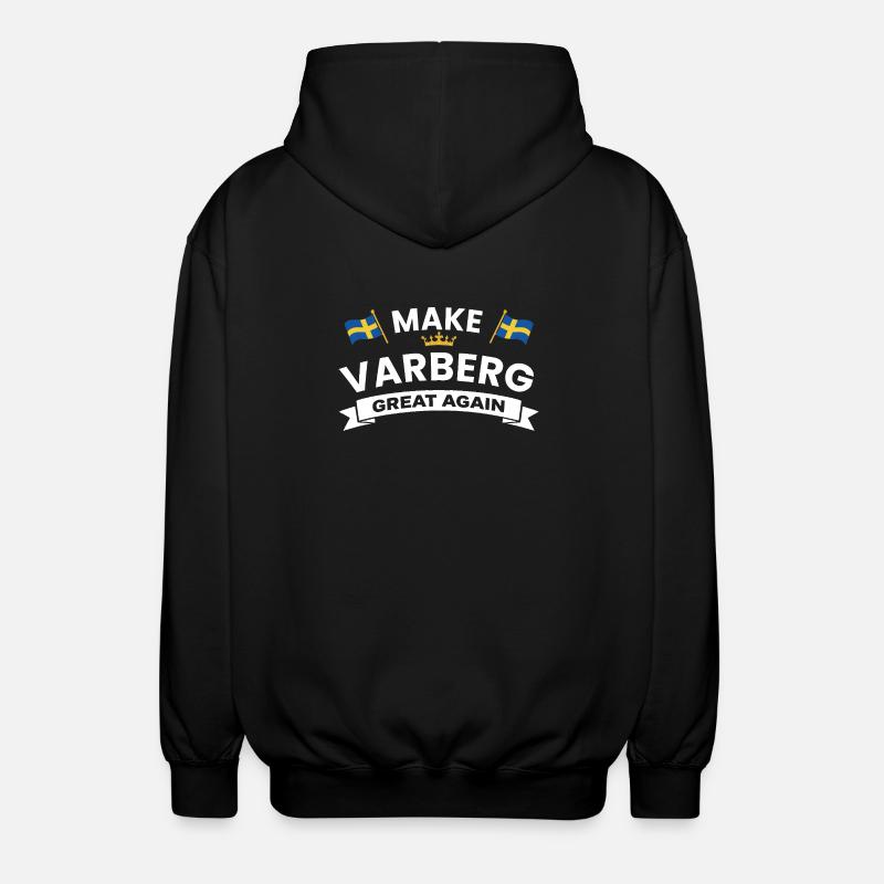 Varberg Pride Banner Emblem - Unisex Hooded Jacket - black