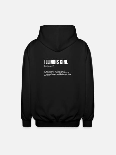 Illinois Girl Hustle Resilience - Unisex Hooded Jacket - black