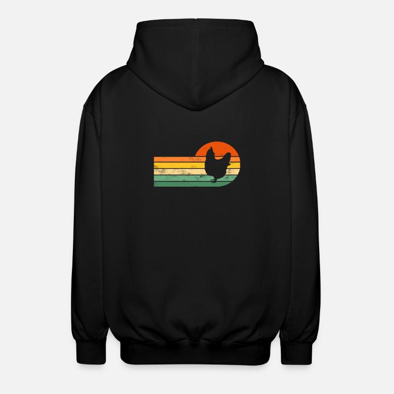 Poulet poules - Veste à capuche unisexe - noir