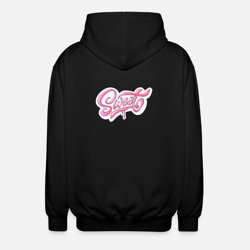 Sweet Pink Glitter Manuscrit Design - Veste à capuche unisexe - noir