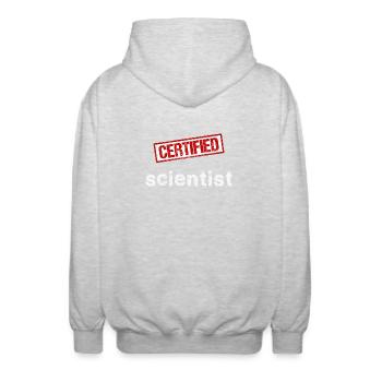 Scientist - Unisex Hooded Jacket - light heather grey - Back - AI Model Male 185 light (185cm)