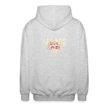 Badass Poet Floral Typografie - Unisex Kapuzenjacke - Hellgrau meliert - Hinten - AI Model Male 185 light (185cm)