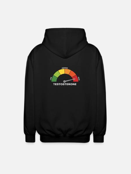Testosterone Weight Training Gym Pumper Low Cortisol JGA - Unisex Hooded Jacket - black
