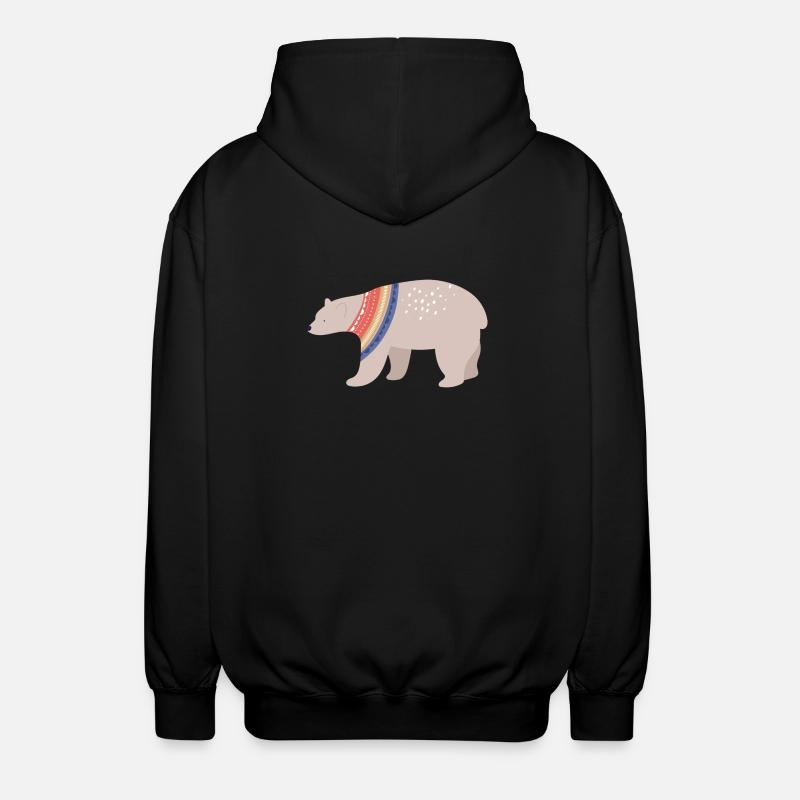 Weihnachten Eisbär - Unisex Kapuzenjacke - Schwarz