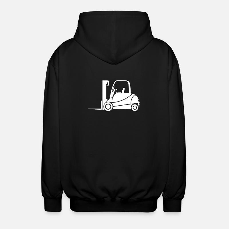 Gabelstapler Silhouette: Transport & Staplerfahrer - Unisex Kapuzenjacke - Schwarz