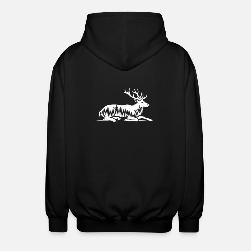 Cerf - Veste à capuche unisexe - noir