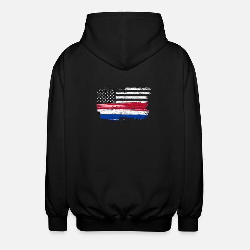 Drapeau Grunge Brushstroke Americana - Veste à capuche unisexe - noir