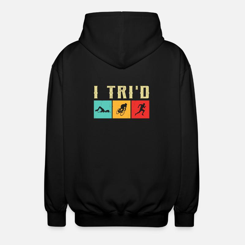 Triathlon suit - triathlete in training - Unisex Hooded Jacket - black
