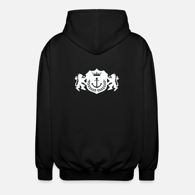 Königlicher Anker-Wappen - Unisex Kapuzenjacke - Schwarz
