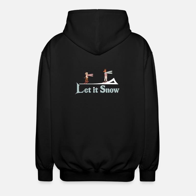 Let It Snow Winter Illustration - Unisex Hooded Jacket - black