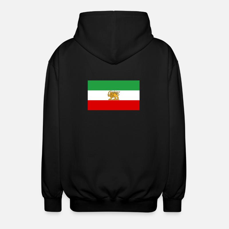 Lion et Soleil Drapeau iranien - Veste à capuche unisexe - noir