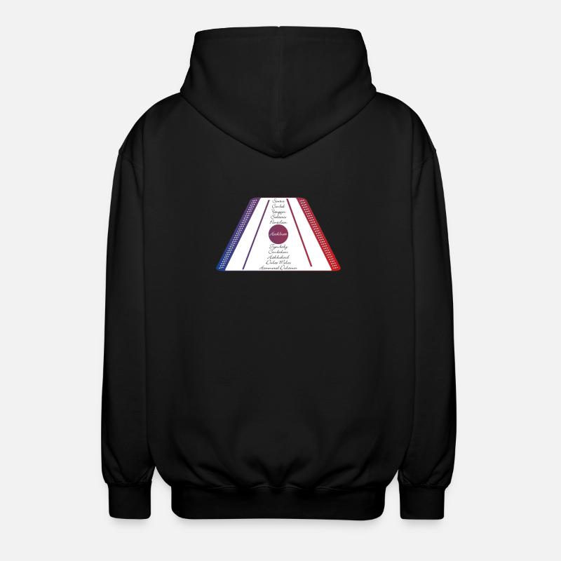 Dulcimer bleu rouge - Veste à capuche unisexe - noir