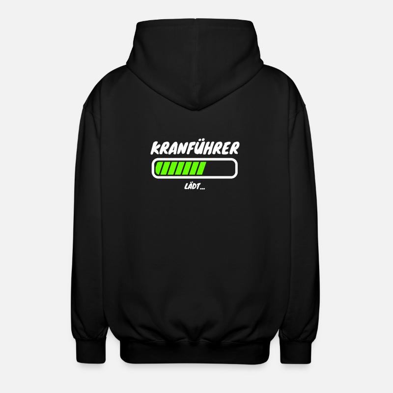Kranführer Ladebalken Beruf - Unisex Kapuzenjacke - Schwarz